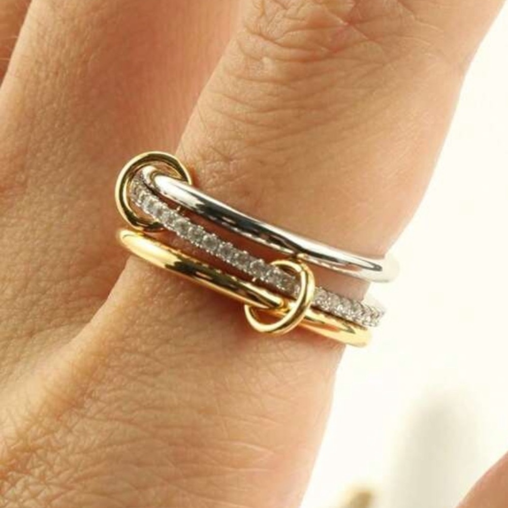 Stainless steel layered ring - Picture 3 of 5